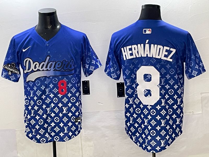 Men Los Angeles Dodgers #8 Hernandez Blue Nike 2025 MLB jersey 05->pittsburgh pirates->MLB Jersey
